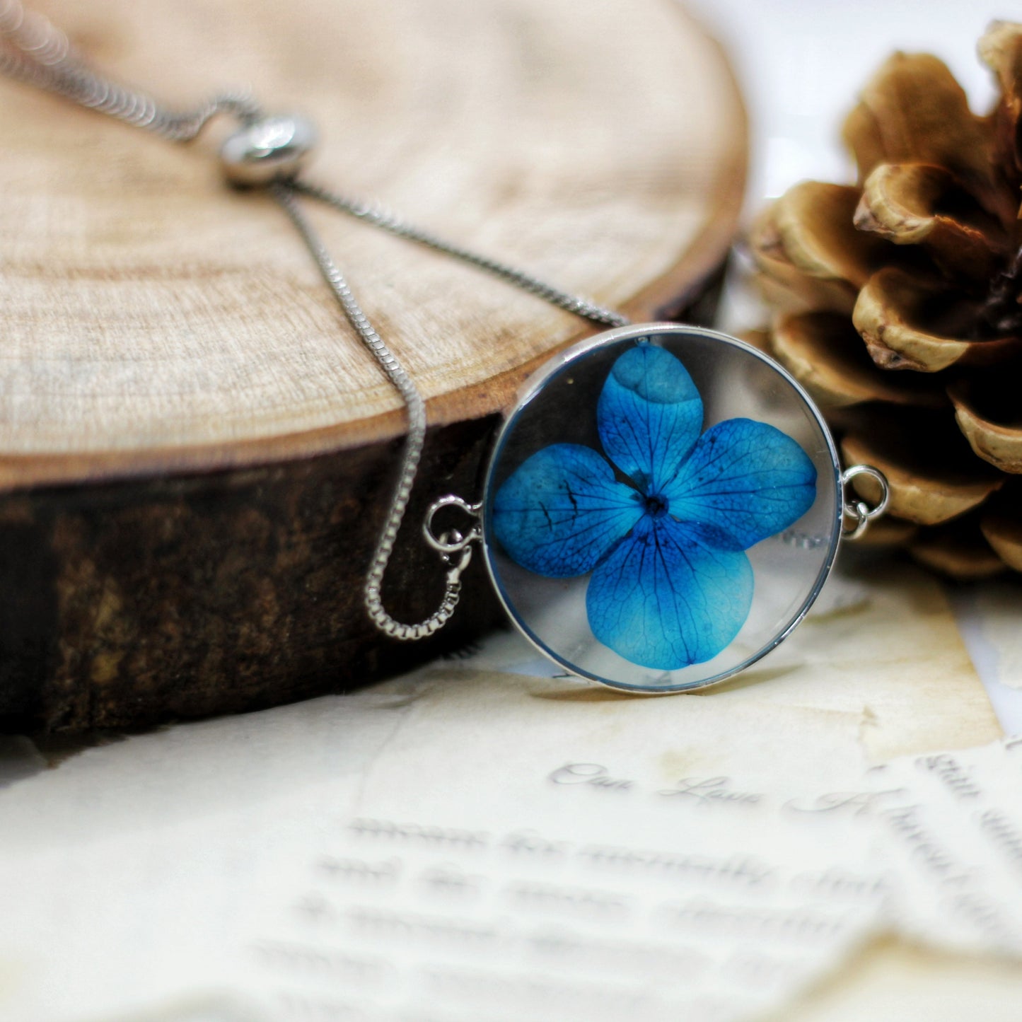 Blue Hydrangea Bracelet