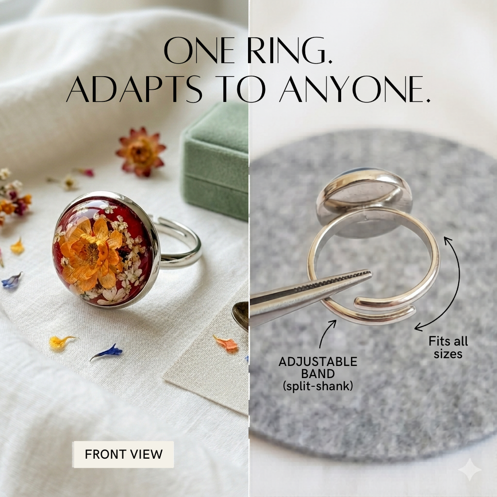 Yellow Star Flower Silver Ring
