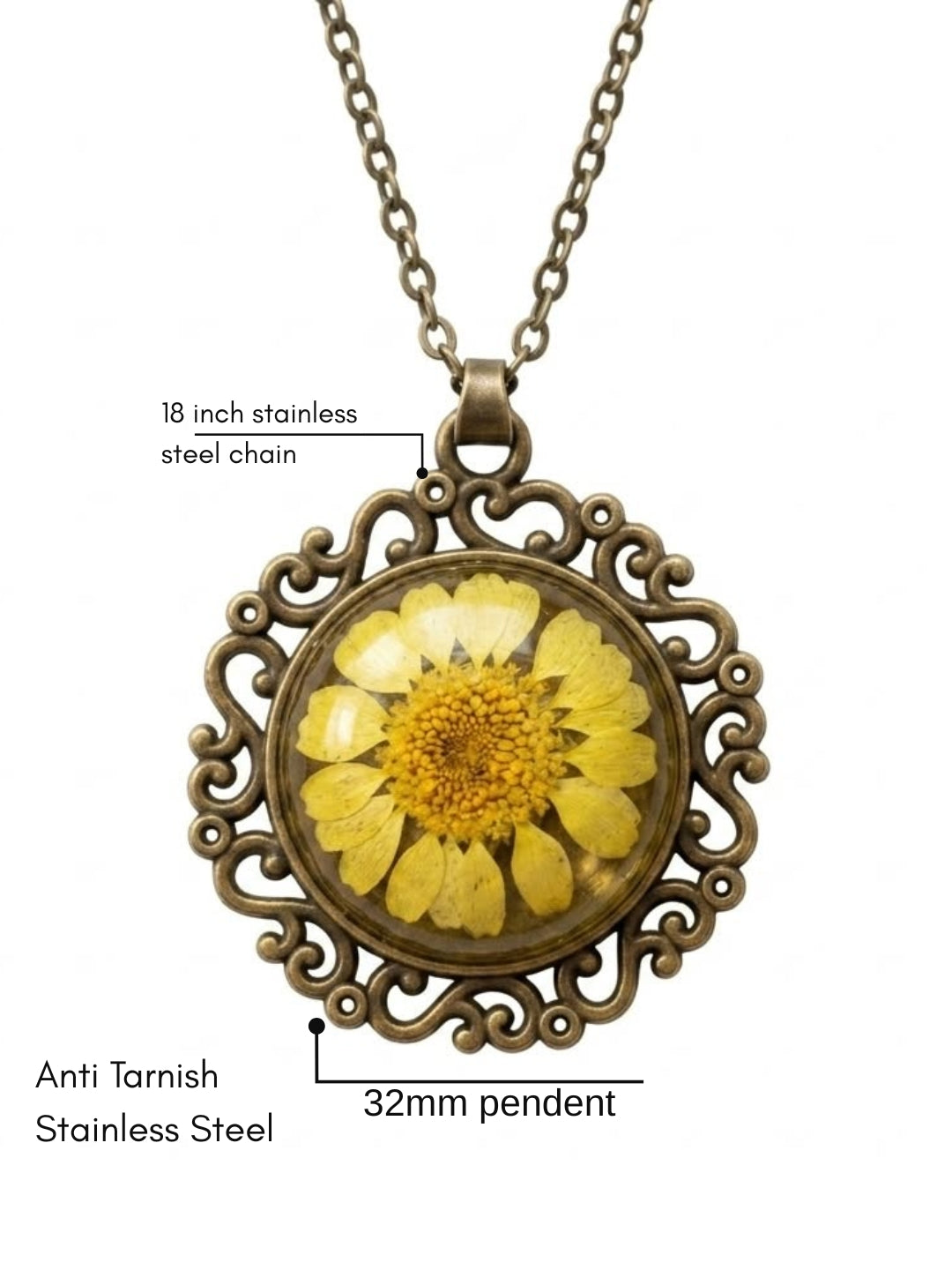 Vintage Sunshine Dome Necklace