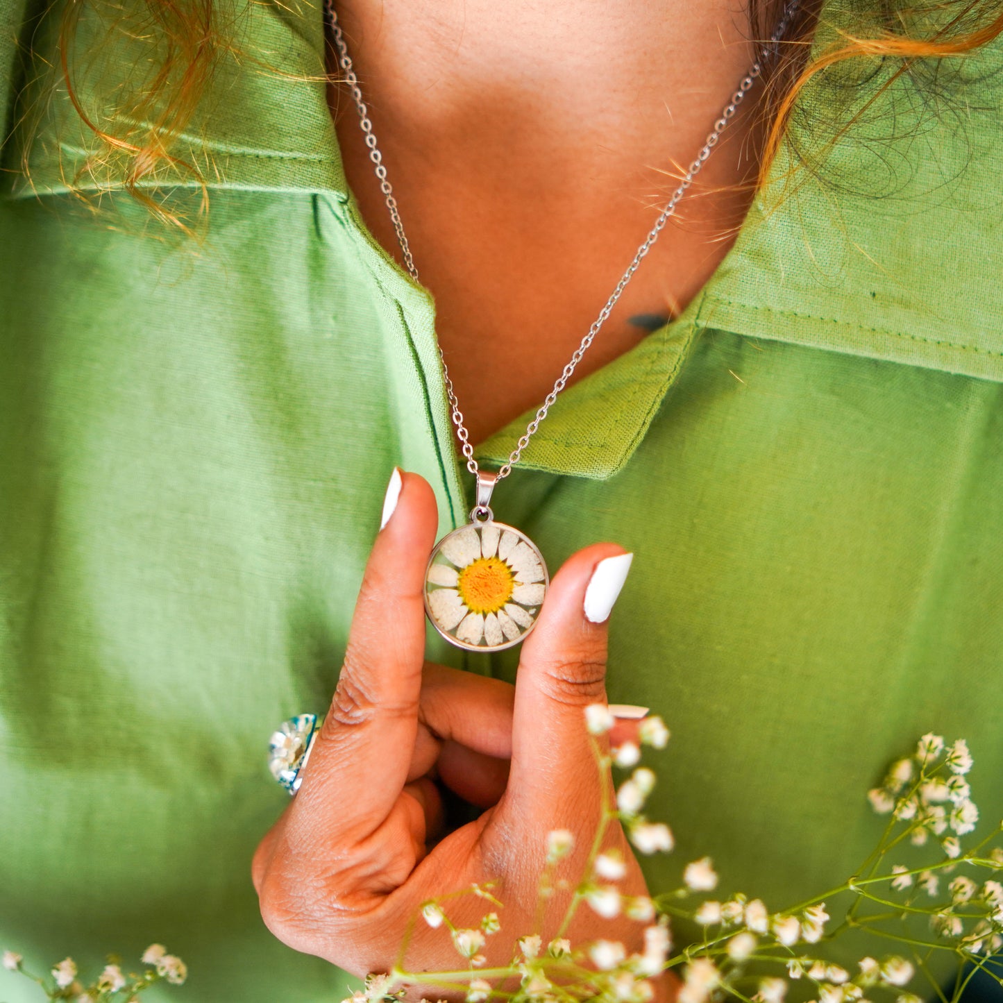 White Daisy Silver Combo Set