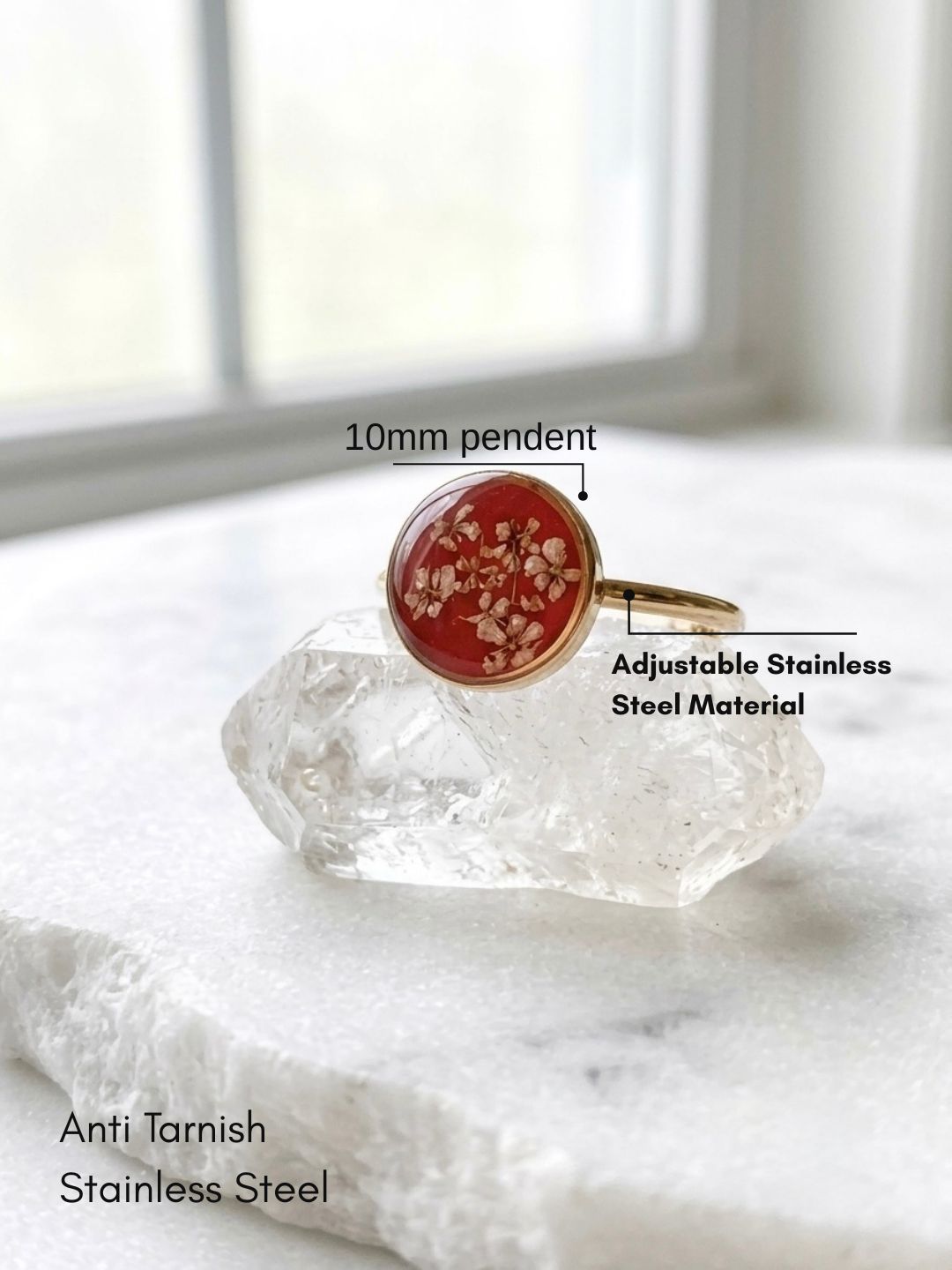 Scarlet Meadow Ring