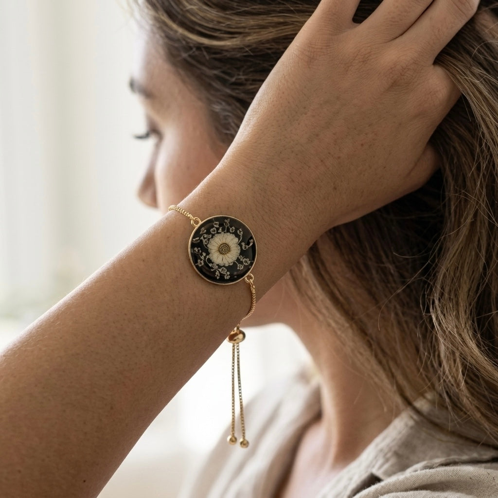 The Onyx Halo Bracelet