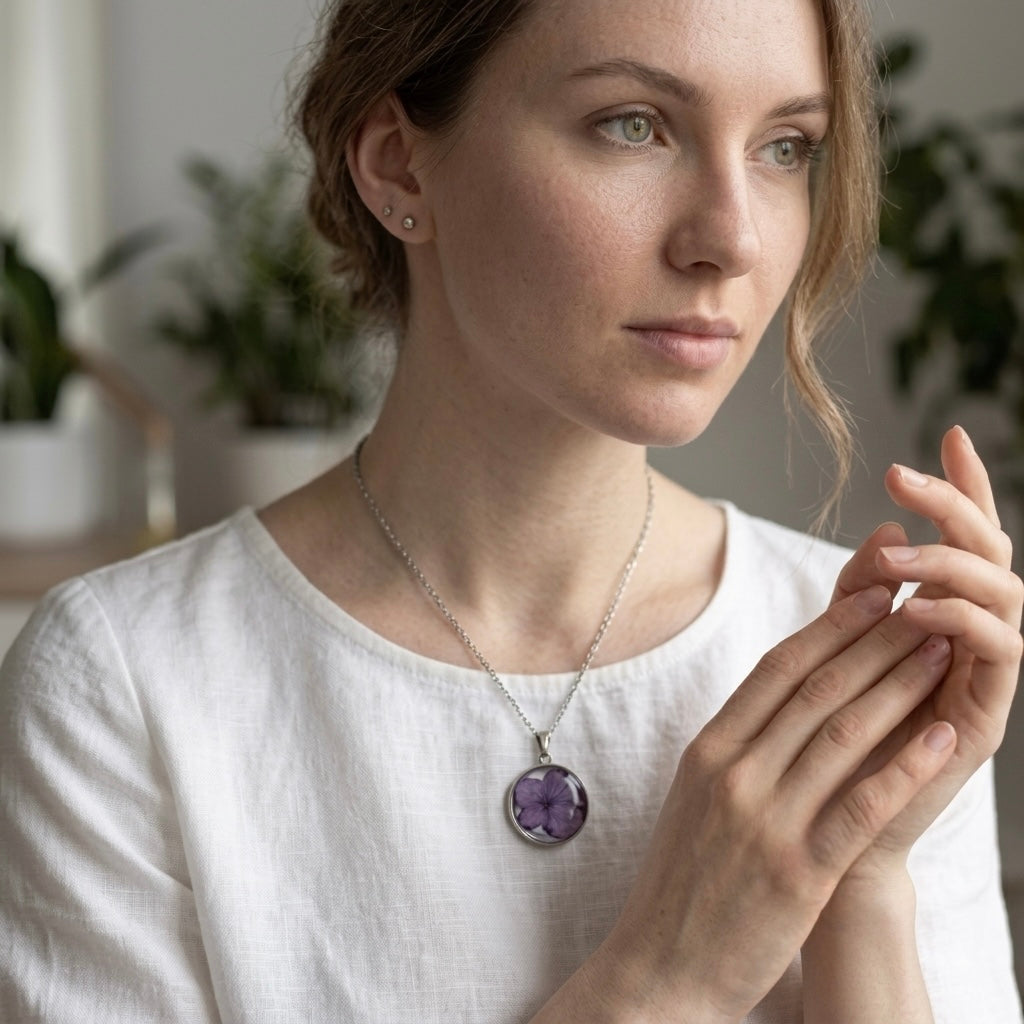 Mon Coeur Hydrangea Pendant
