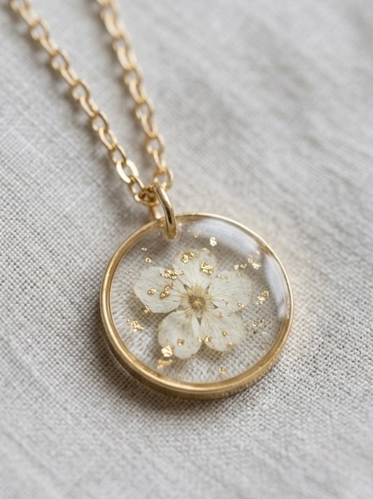 Winter’s Promise Blossom Pendant (White)