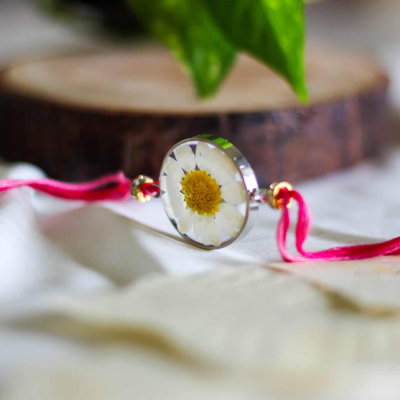 Mini Daisy Silver Rakhi