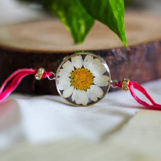 Mini Daisy Silver Rakhi