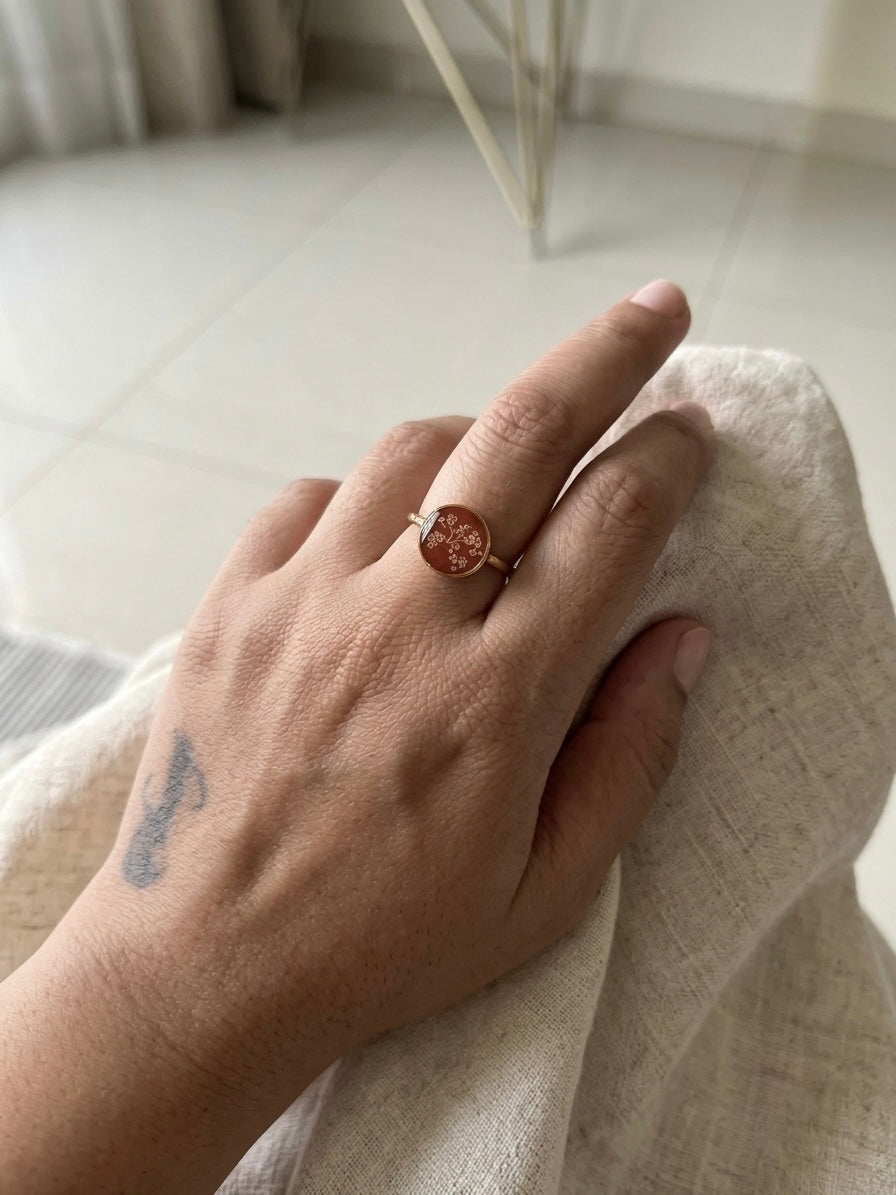 Scarlet Meadow Ring