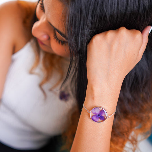 Dark Pink Hydrangea Bracelet