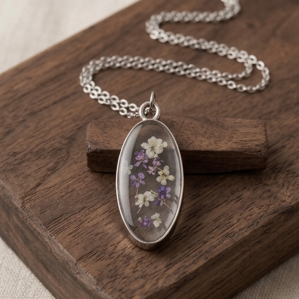 Amethyst Petal Cameo Silver