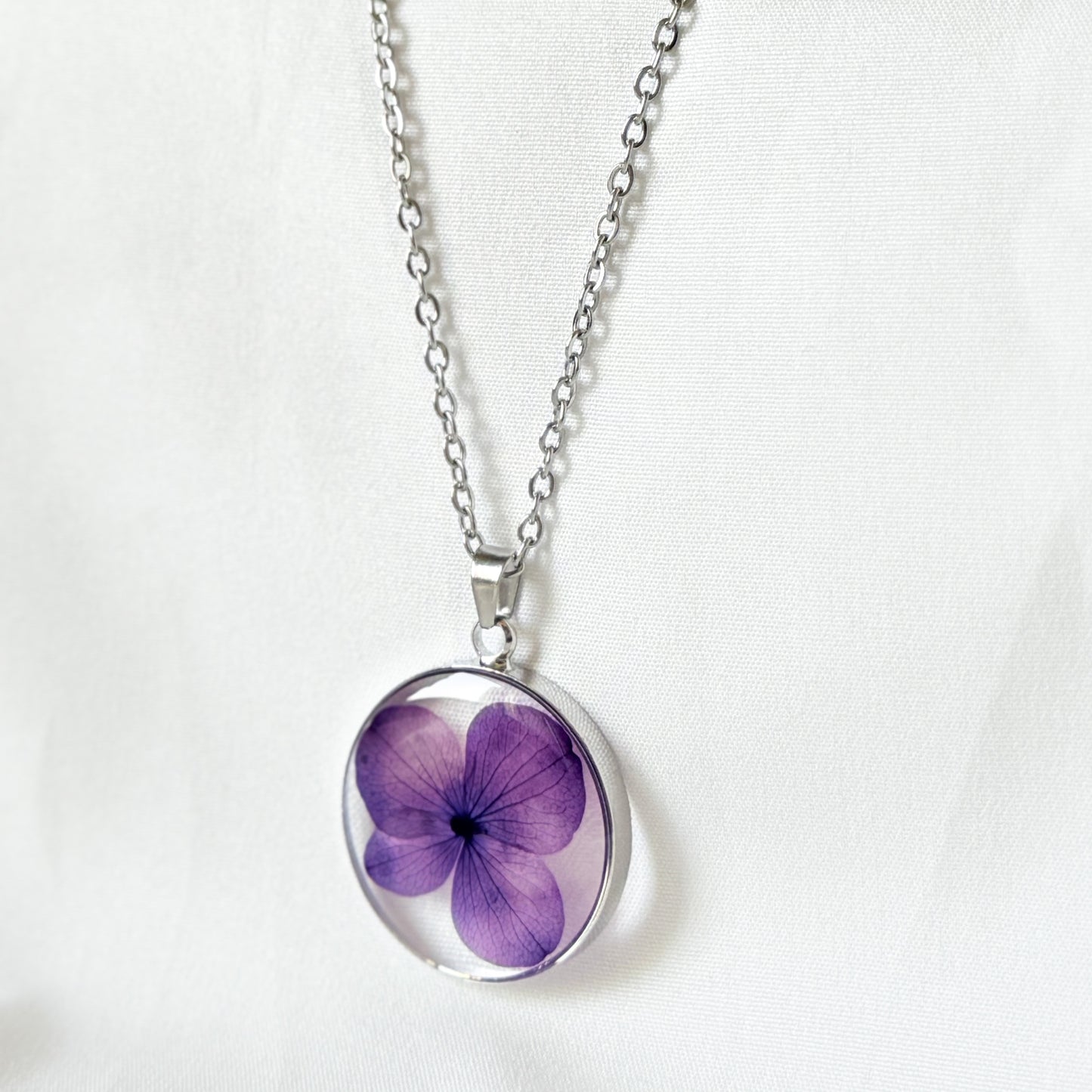 Purple Hydrangeas Necklace