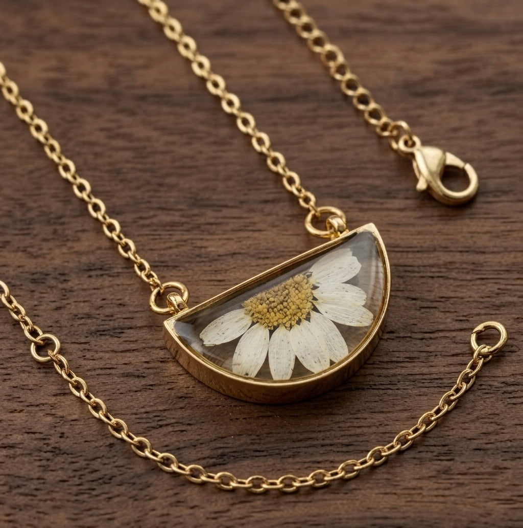 Crescent Daisy Horizon Pendant