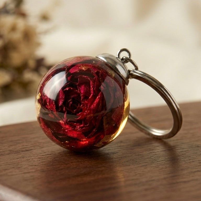 Pocket Bloom Rose Keychain
