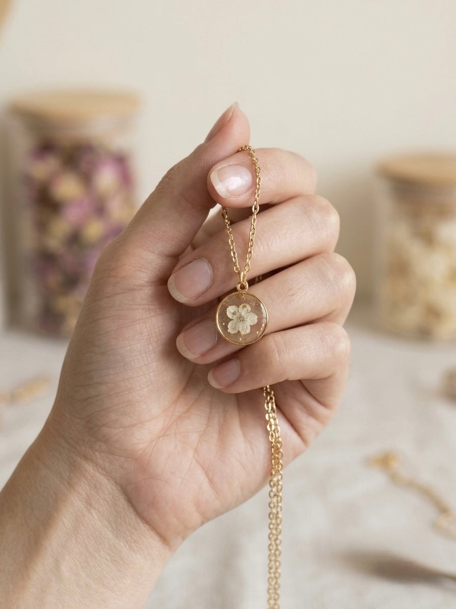 Winter’s Promise Blossom Pendant (White)