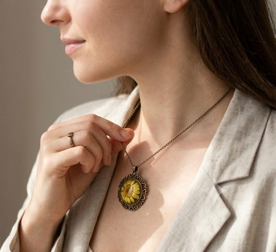 Vintage Sunshine Dome Necklace