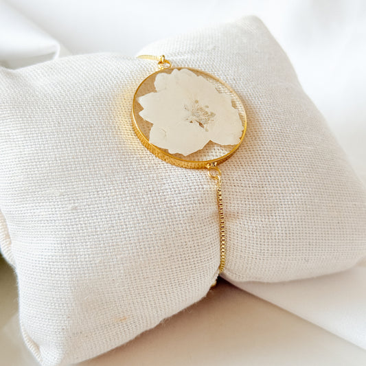 White Larkspur Gold Bracelet