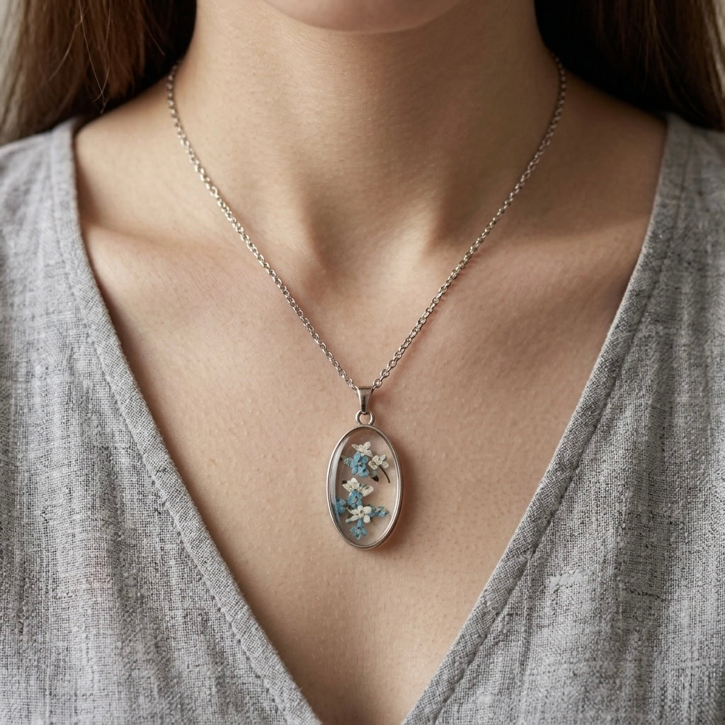 Sapphire Petal Cameo Silver