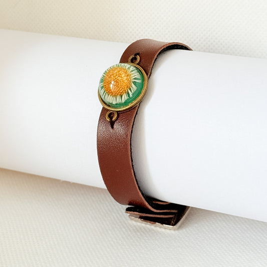 Vegan Leather Belt Aster Little Flower