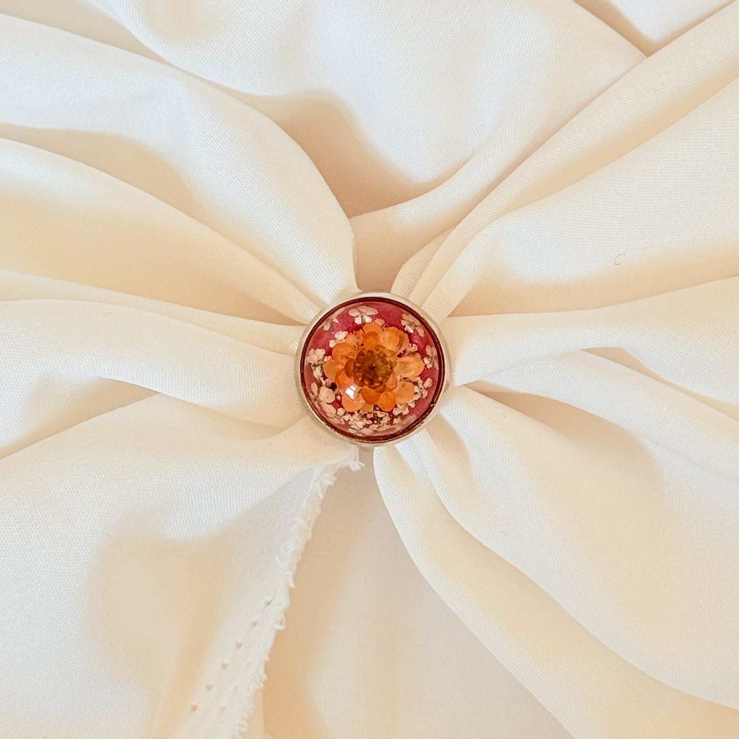 Yellow Star Flower Silver Ring