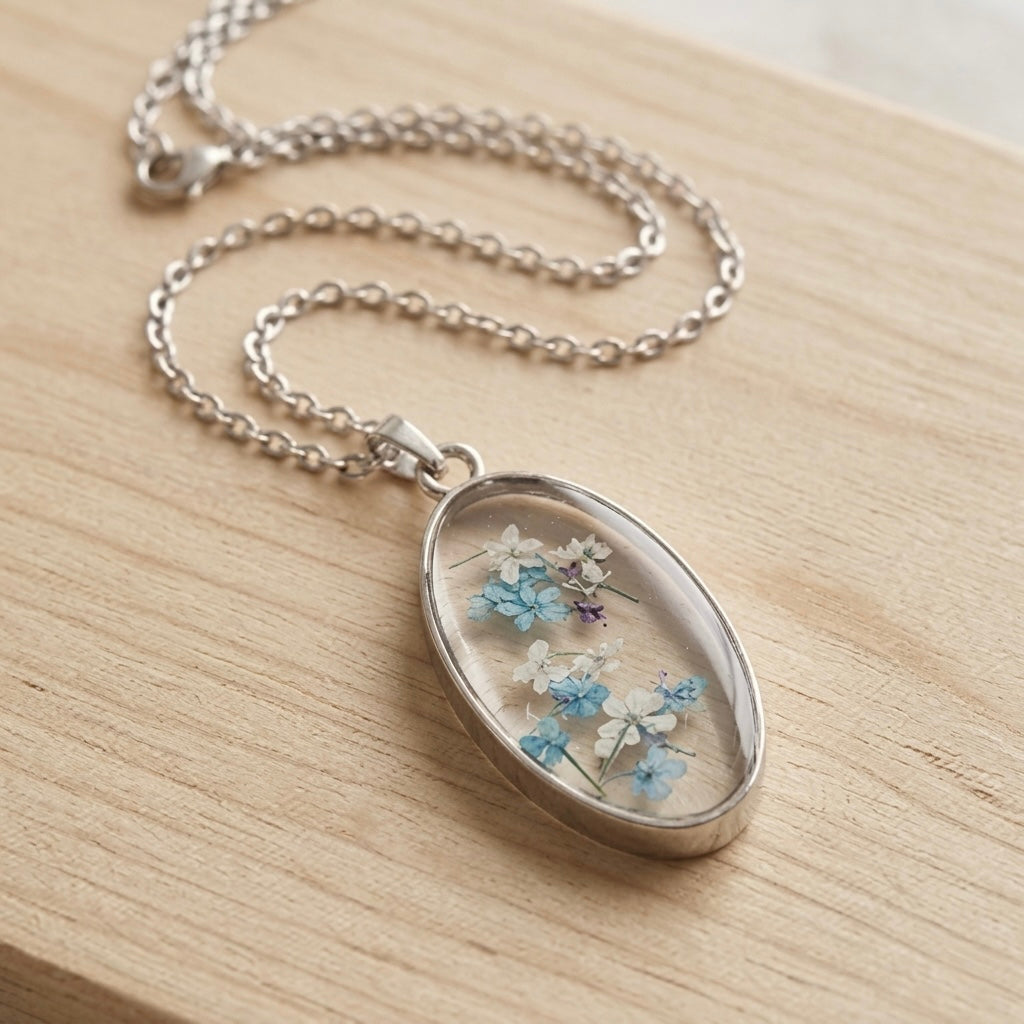 Sapphire Petal Cameo Silver