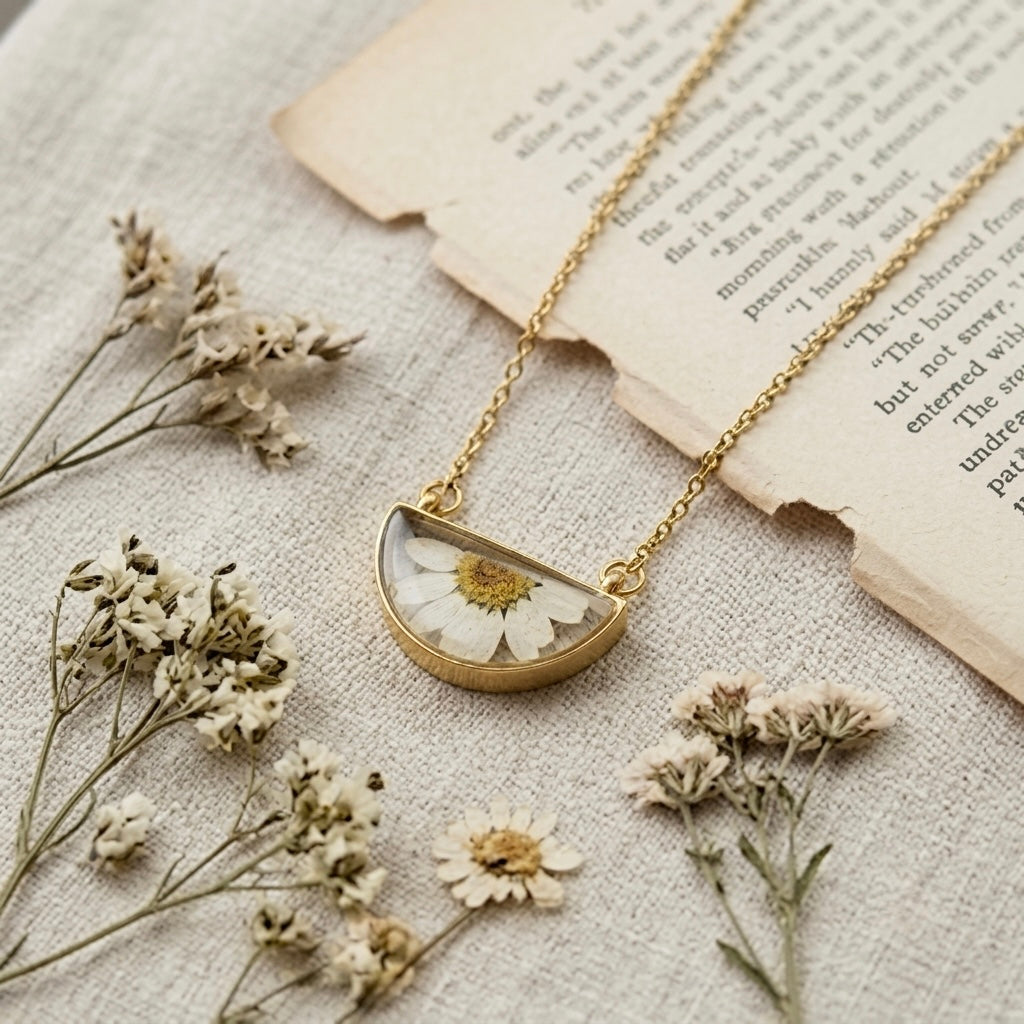Crescent Daisy Horizon Pendant