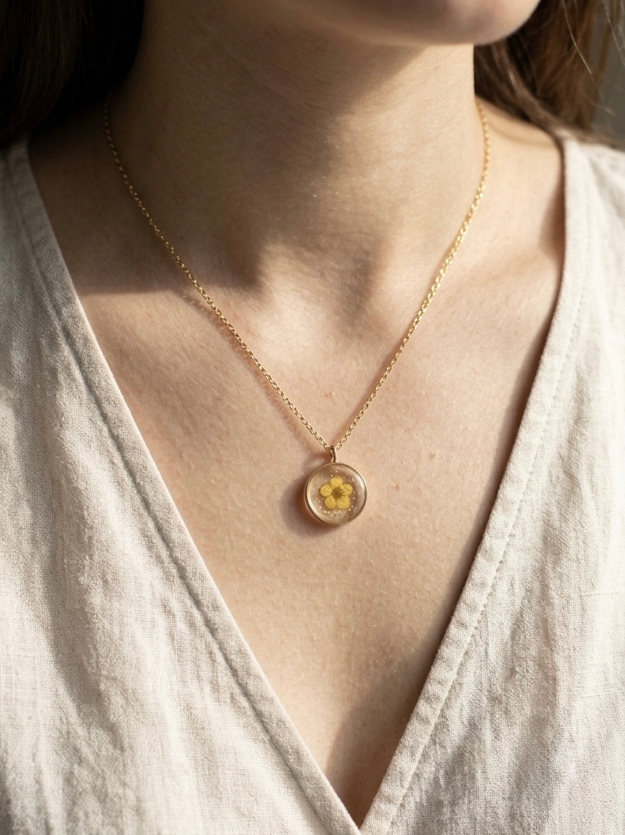 Golden Renewal Blossom Pendant (Yellow)