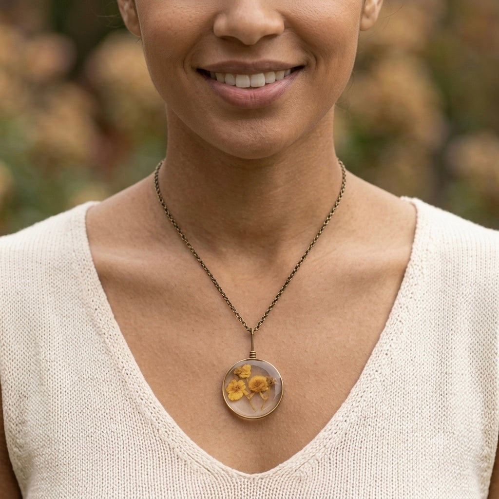 Vintage Marigold Mist Pendant