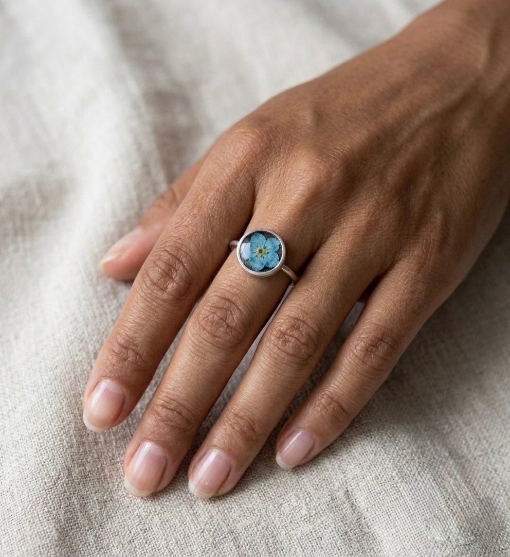 Serene Blue Silver Ring
