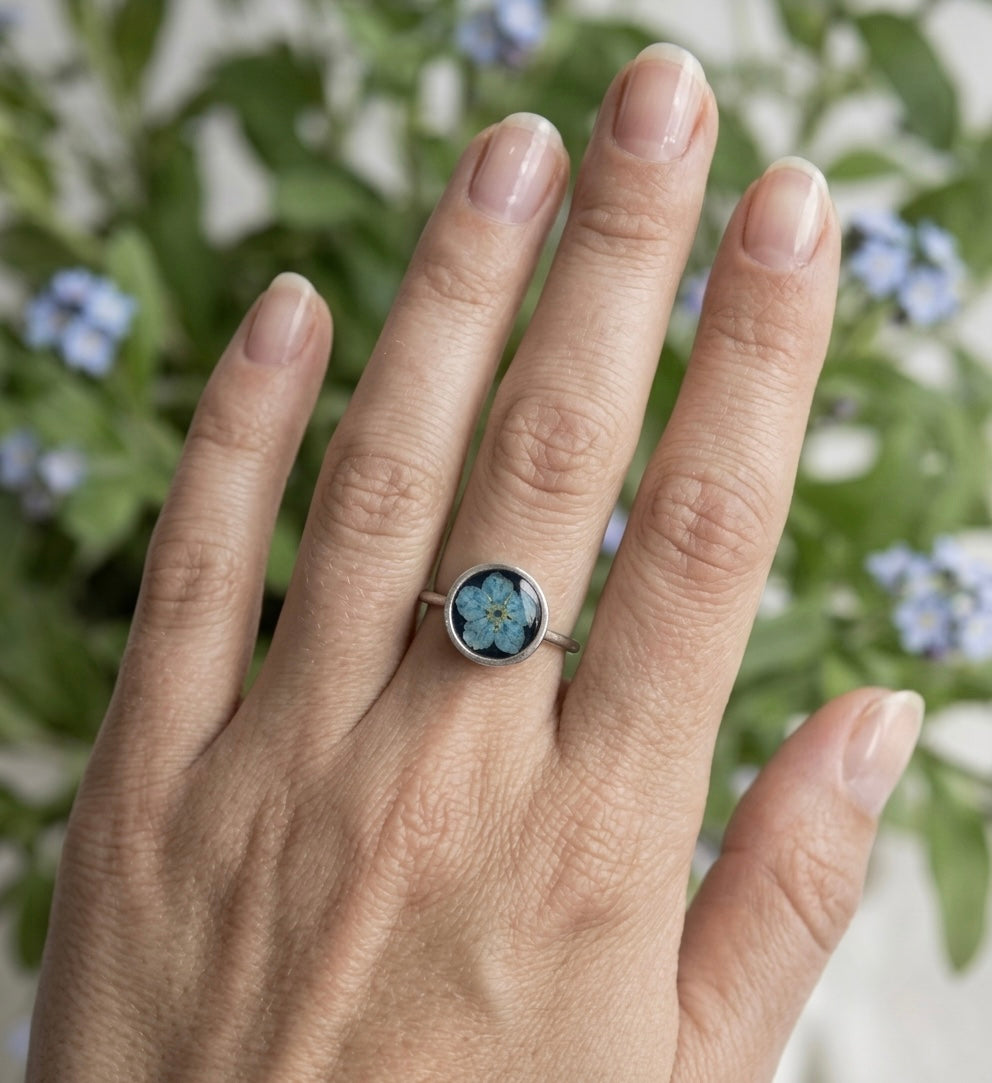 Serene Blue Silver Ring