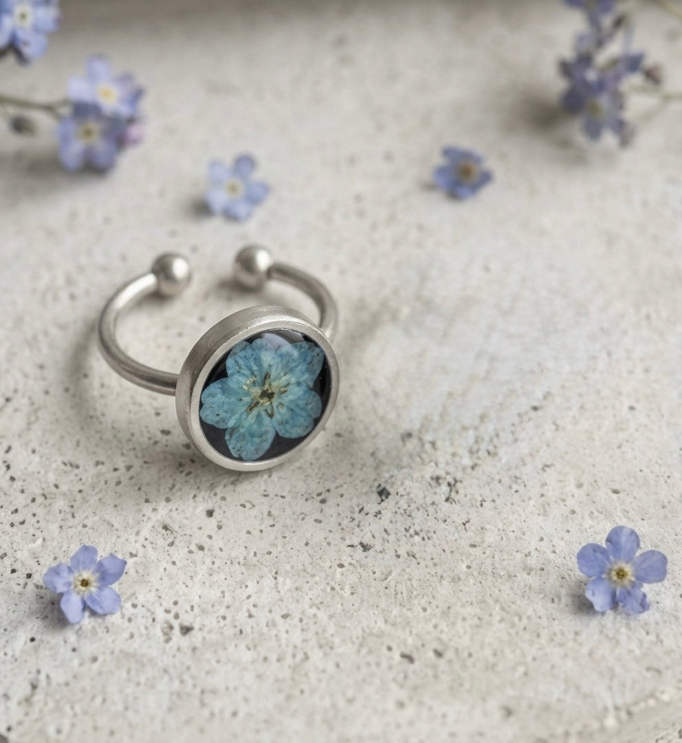 Serene Blue Silver Ring