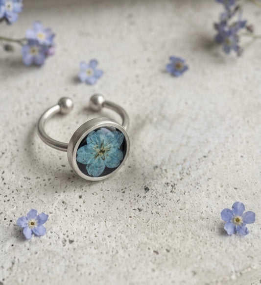 Serene Blue Silver Ring
